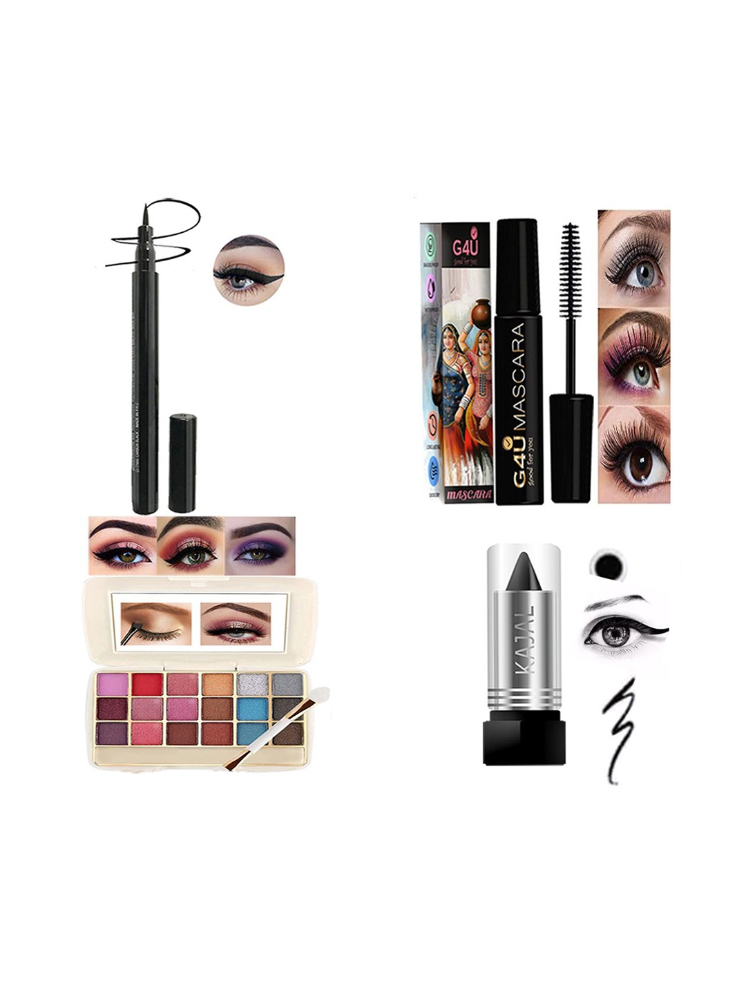 

G4U 16Pcs Pack Classics Cute & Bold Makeup Kit Set/Women 26j2022A30, Multi