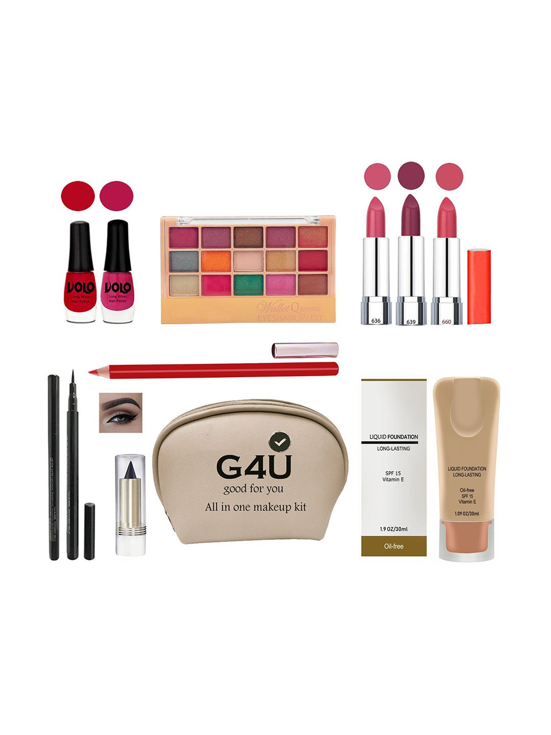 

G4U All In One Makeup Kit For Women 7J2021A34, Multi