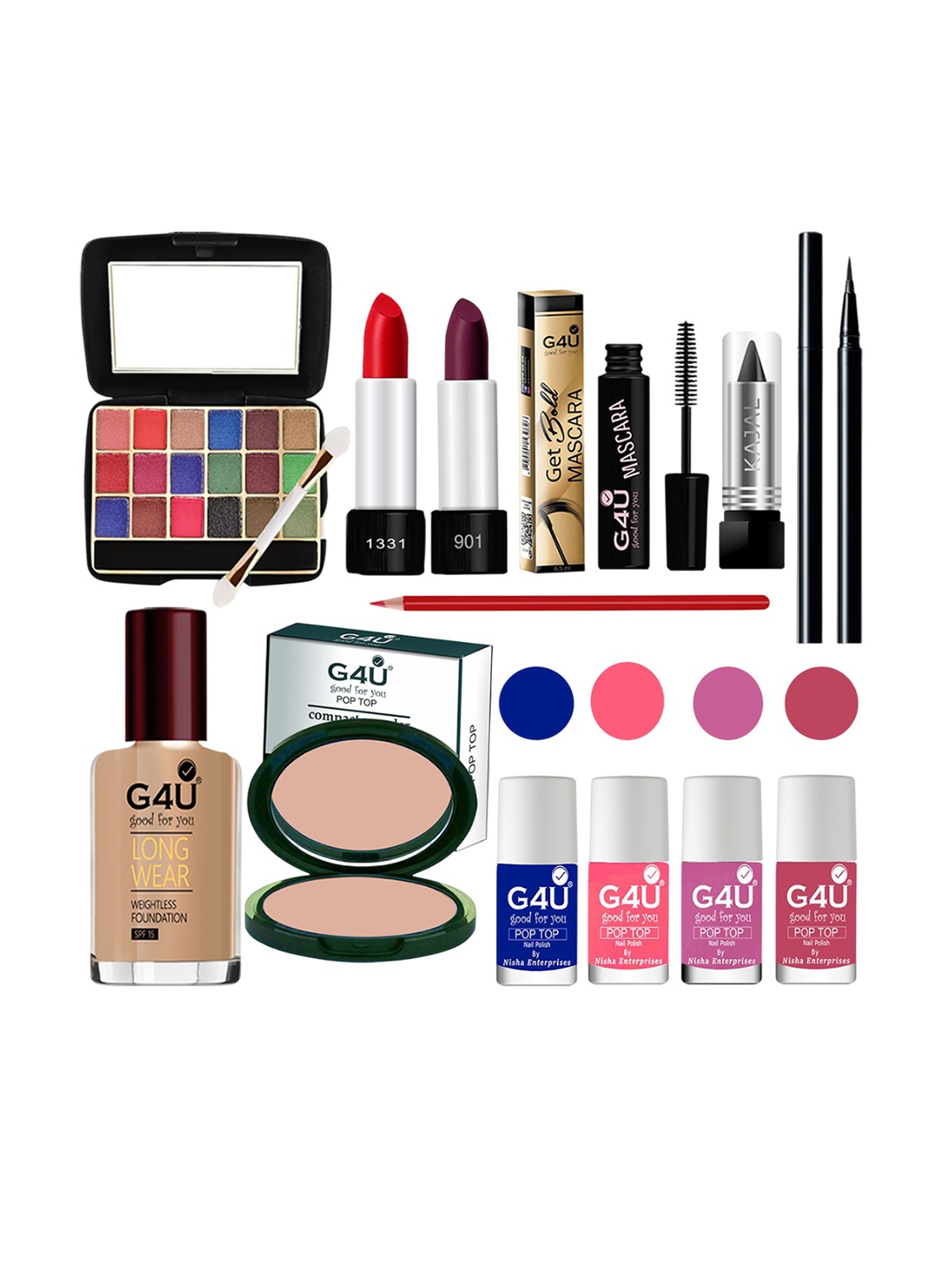 

G4U 13-In-1 Dusky Skin makeup kit for women Professional makeup Set A148, Multi