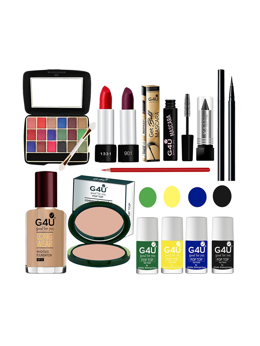 

G4U 13-In-1 Dusky Skin makeup kit for women Professional makeup Set A106, Multi
