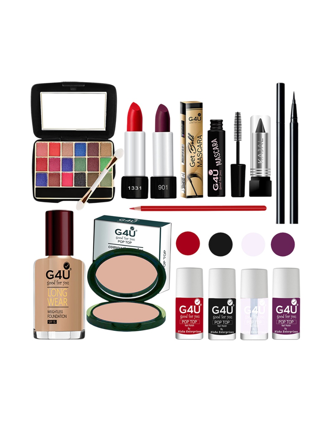 

G4U Makeup Set for Beginners and Professionals Include Eyeshadow Nail Paint Etc A56, Multi