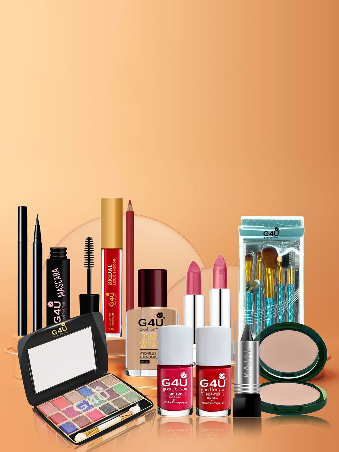 

G4U Set of 17 pcs Makeup Kit For Women, Party Wear Makeup Kit 07072023a80, Multi