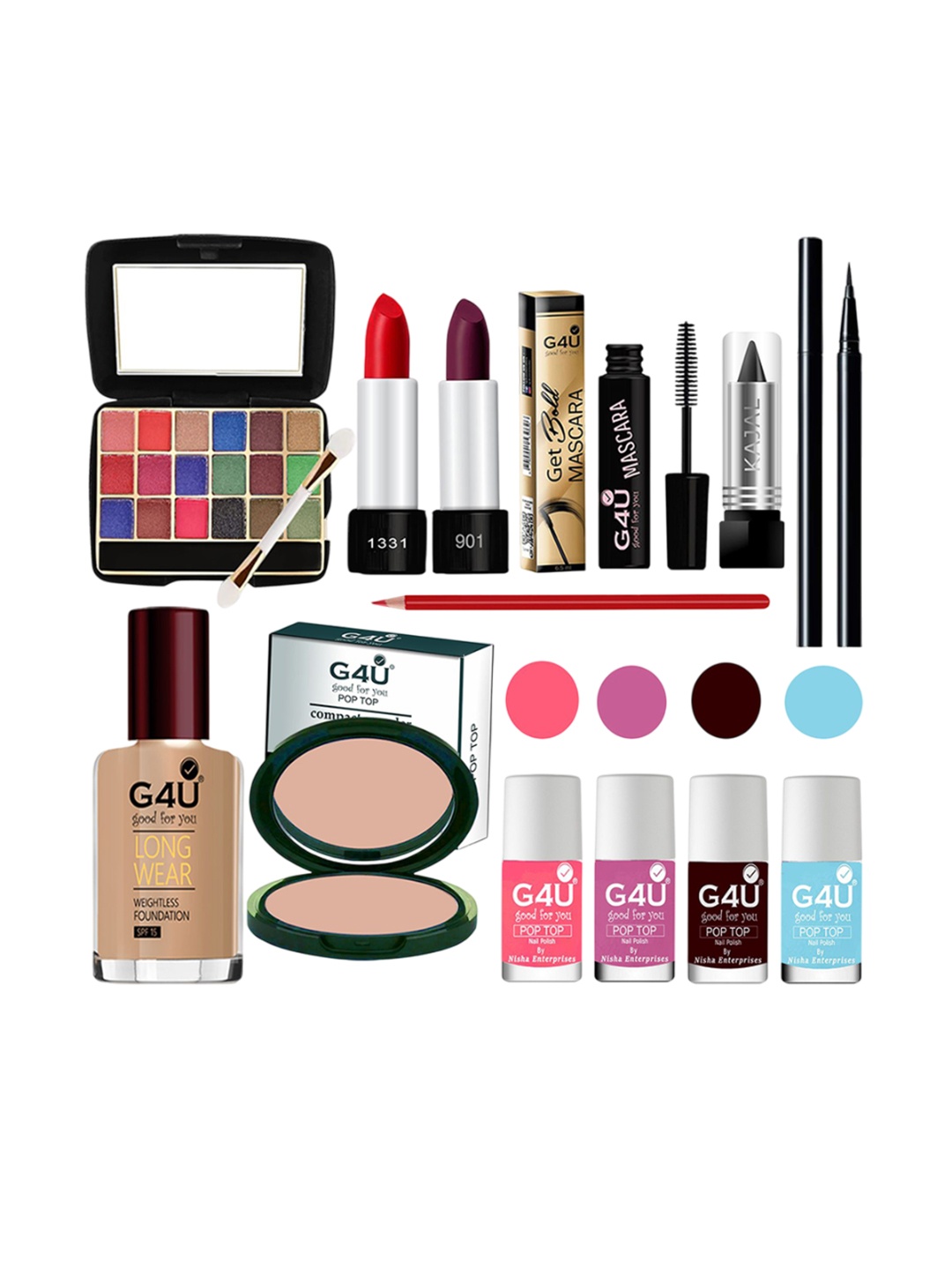 

G4U 13-In-1 Fair Skin makeup kit for women Professional makeup Set A169, Multi