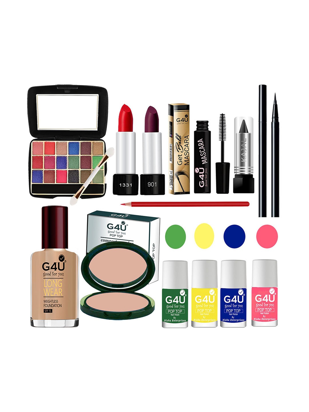 

G4U 13-In-1 Dusky Skin makeup kit for women Professional makeup Set B1, Multi