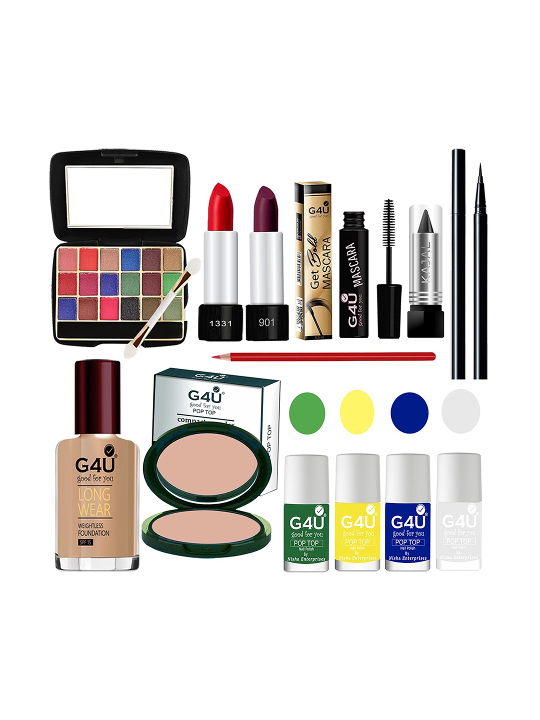 

G4U 13-In-1 Dusky Skin makeup kit for women Professional makeup Set A120, Multi
