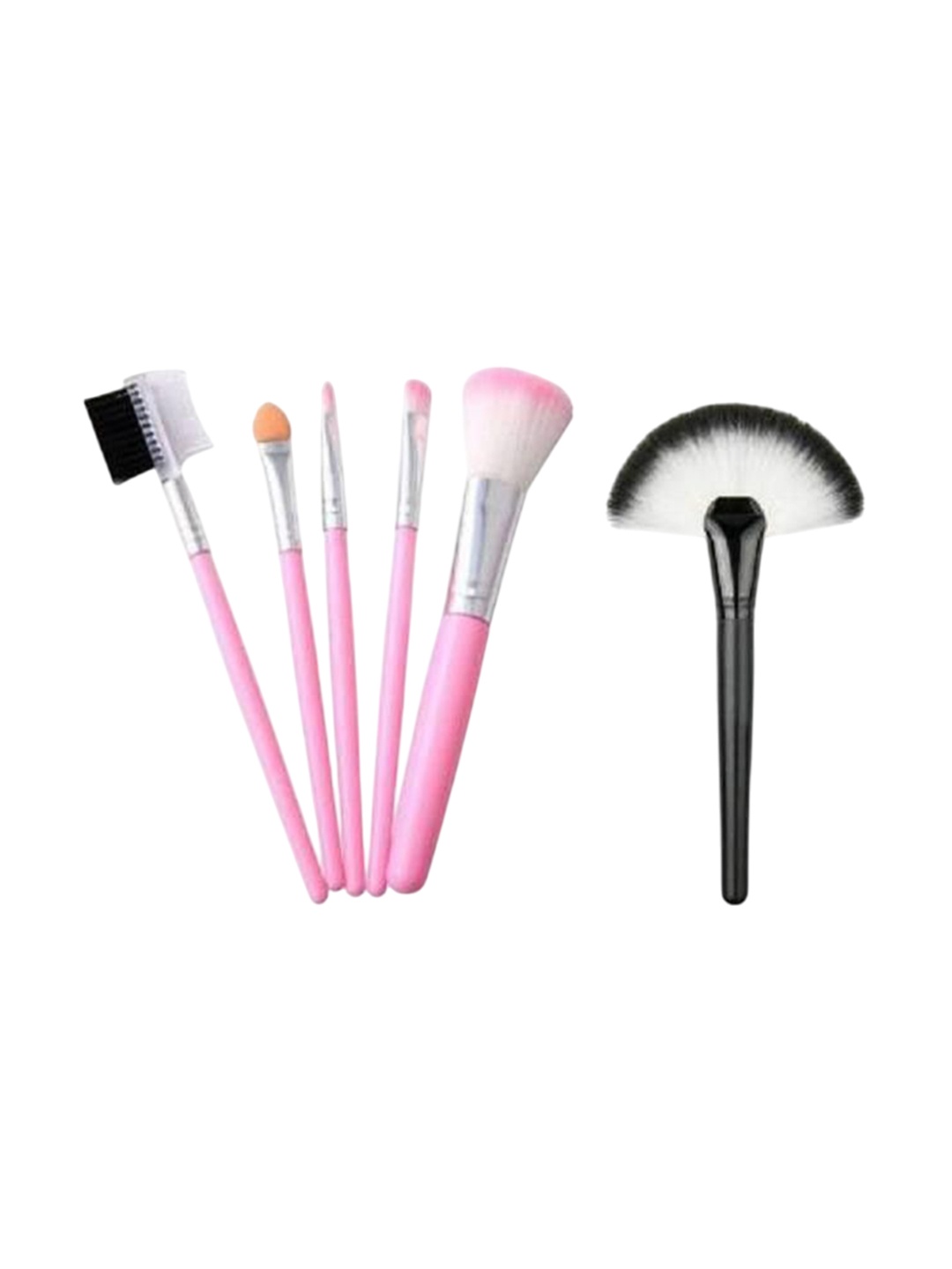 

Lenon Set Of 5 Soft Makeup Brush - Pink & Black