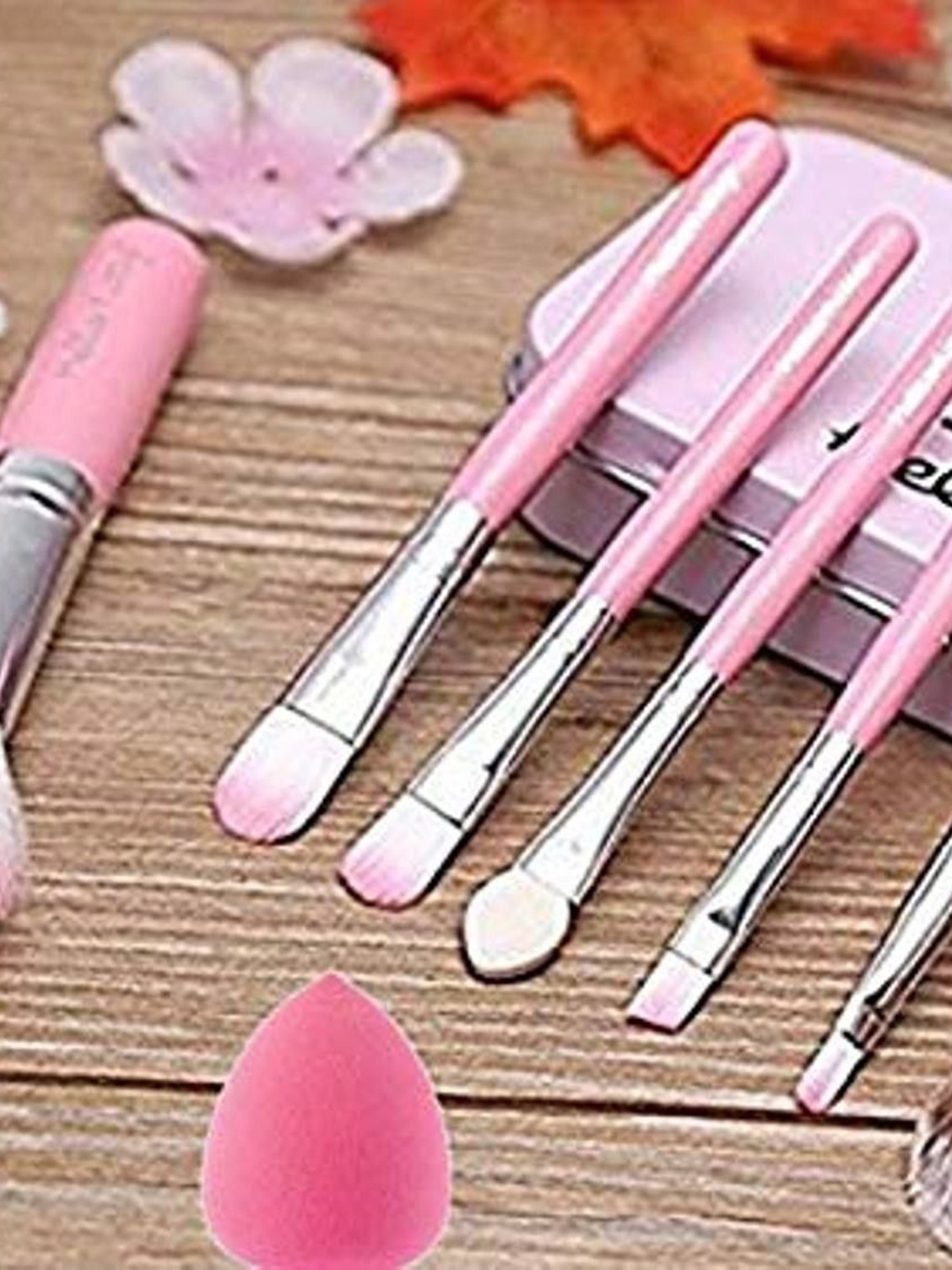 

Lenon Set Of 8 Soft Bristle Makeup Brushes With Blender - Pink