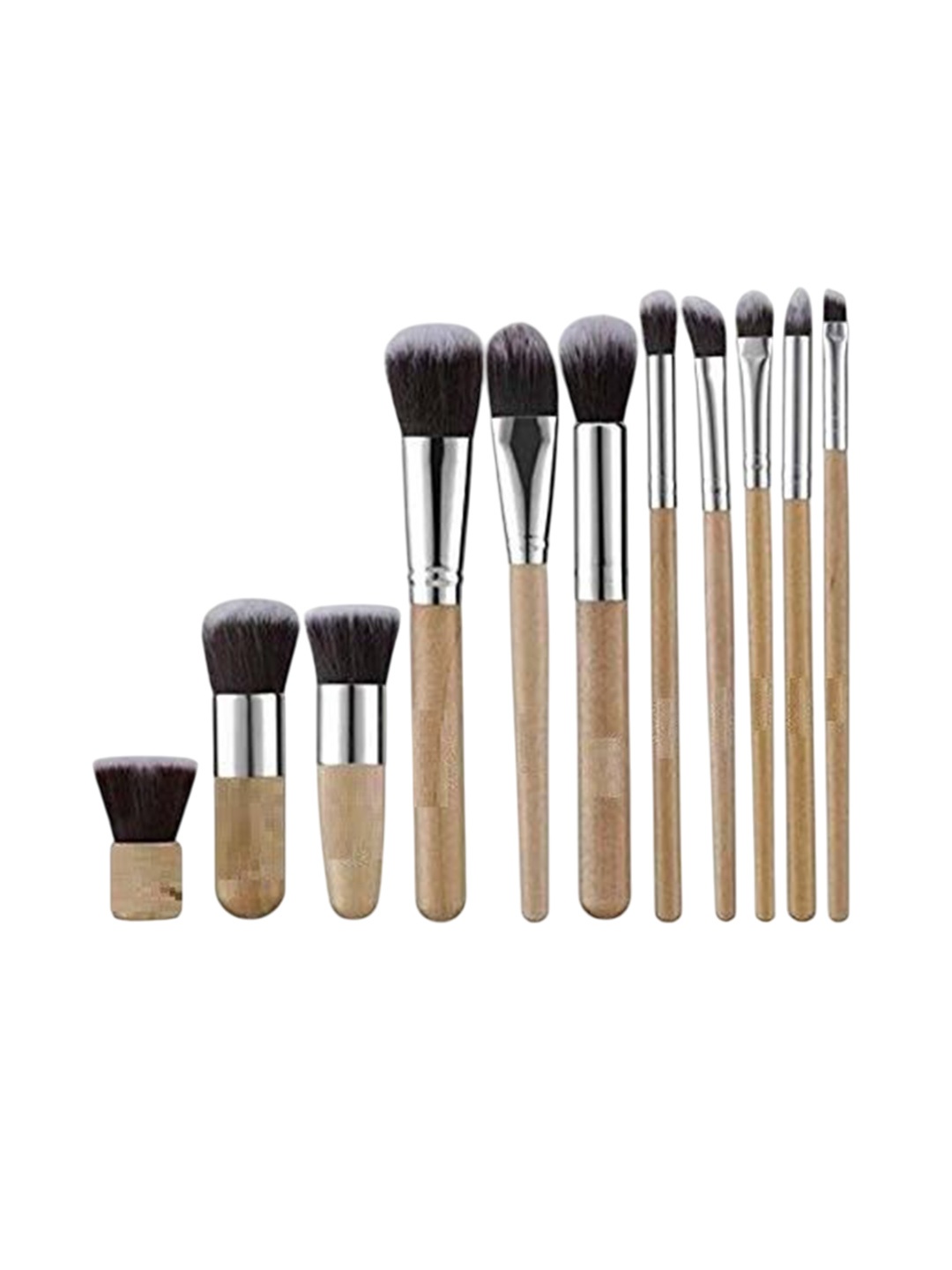 

Lenon Set Of 11 Wooden Handle Makeup Brushes - Brown