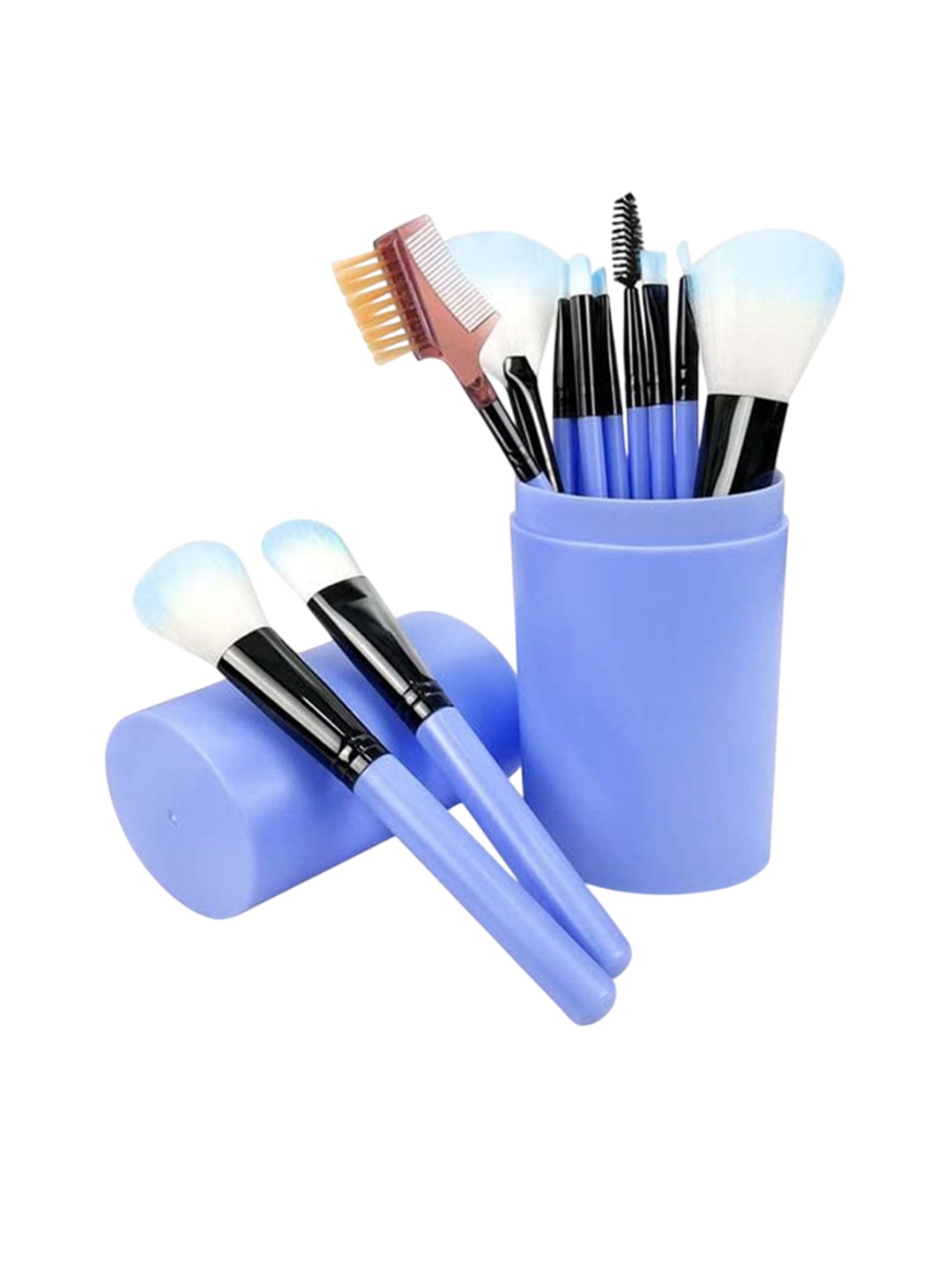 

Lenon 12 Pcs Soft Bristles Makeup Brushes With Cup Storage - Blue