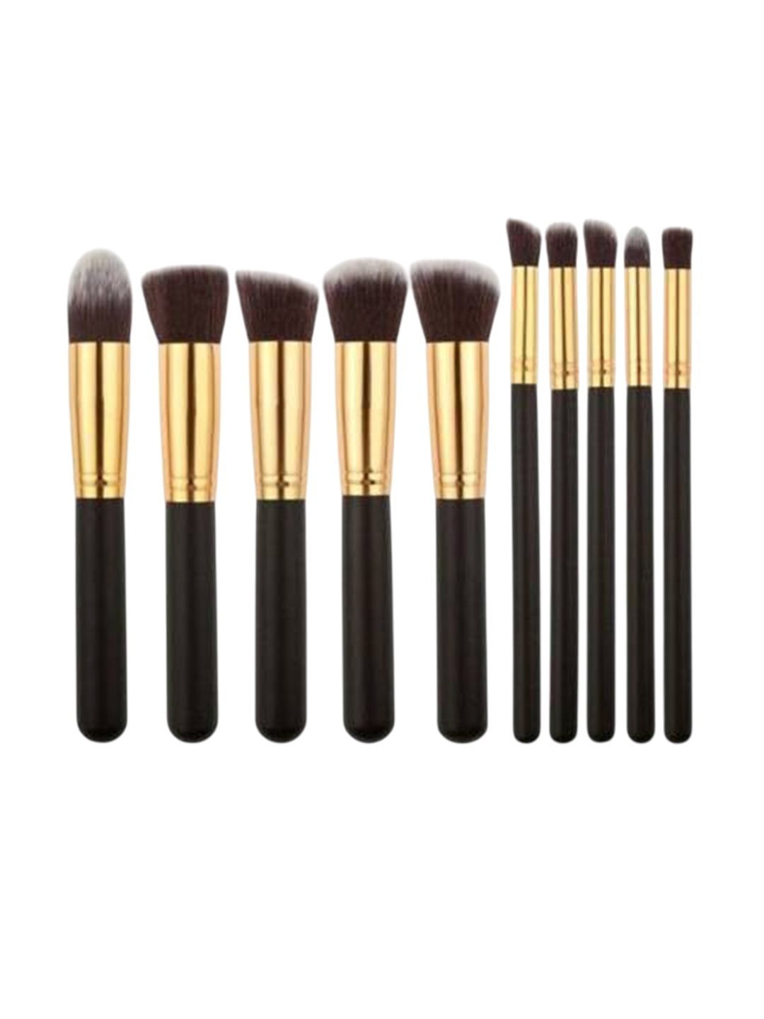 

Lenon Set Of 10 Makeup Brushes - Black & Gold