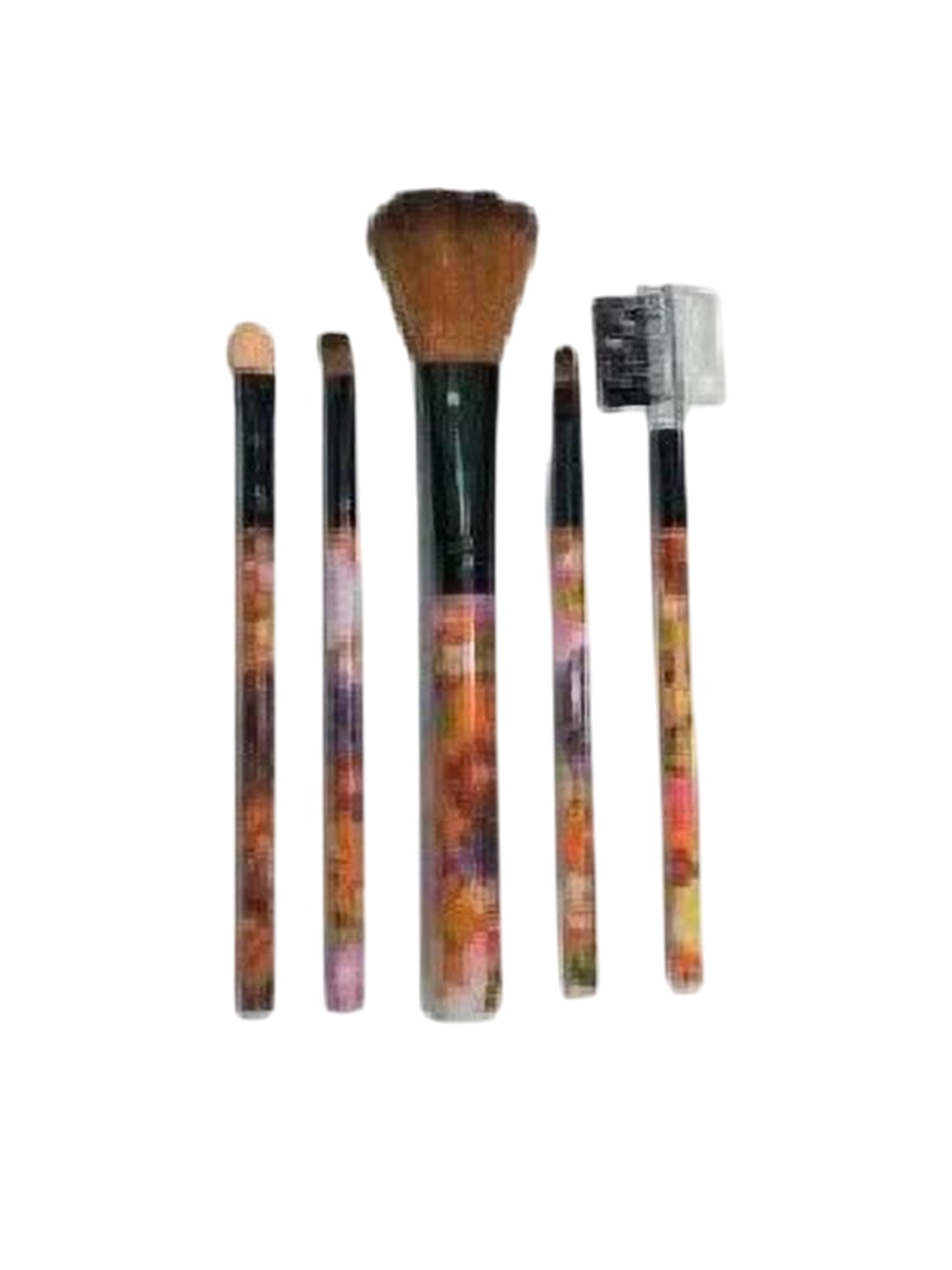 

Lenon Set Of 5 Printed Makeup Brushes - Brown