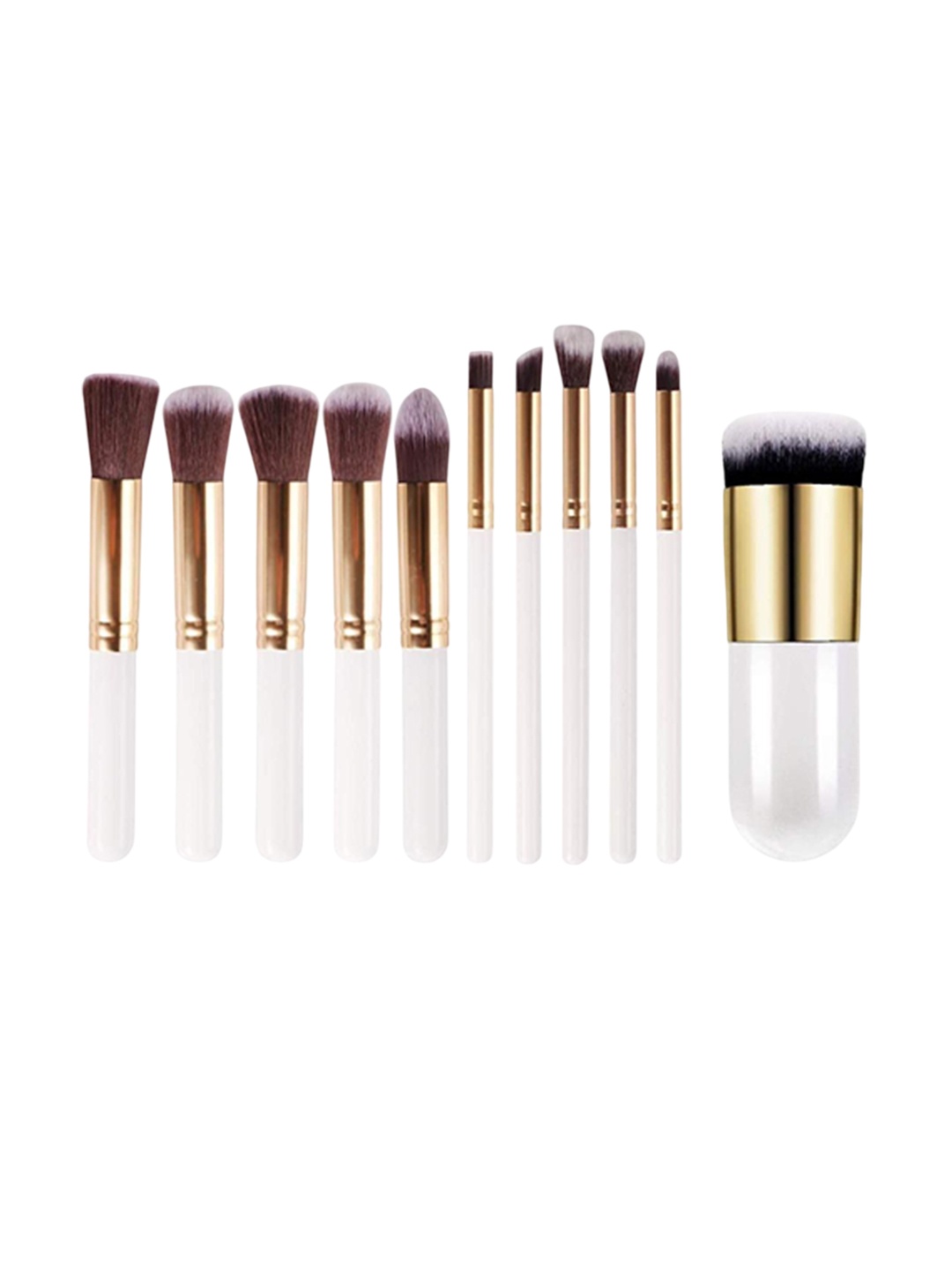 

Lenon Set Of 10 Makeup Brushes With Foundation Brush - White