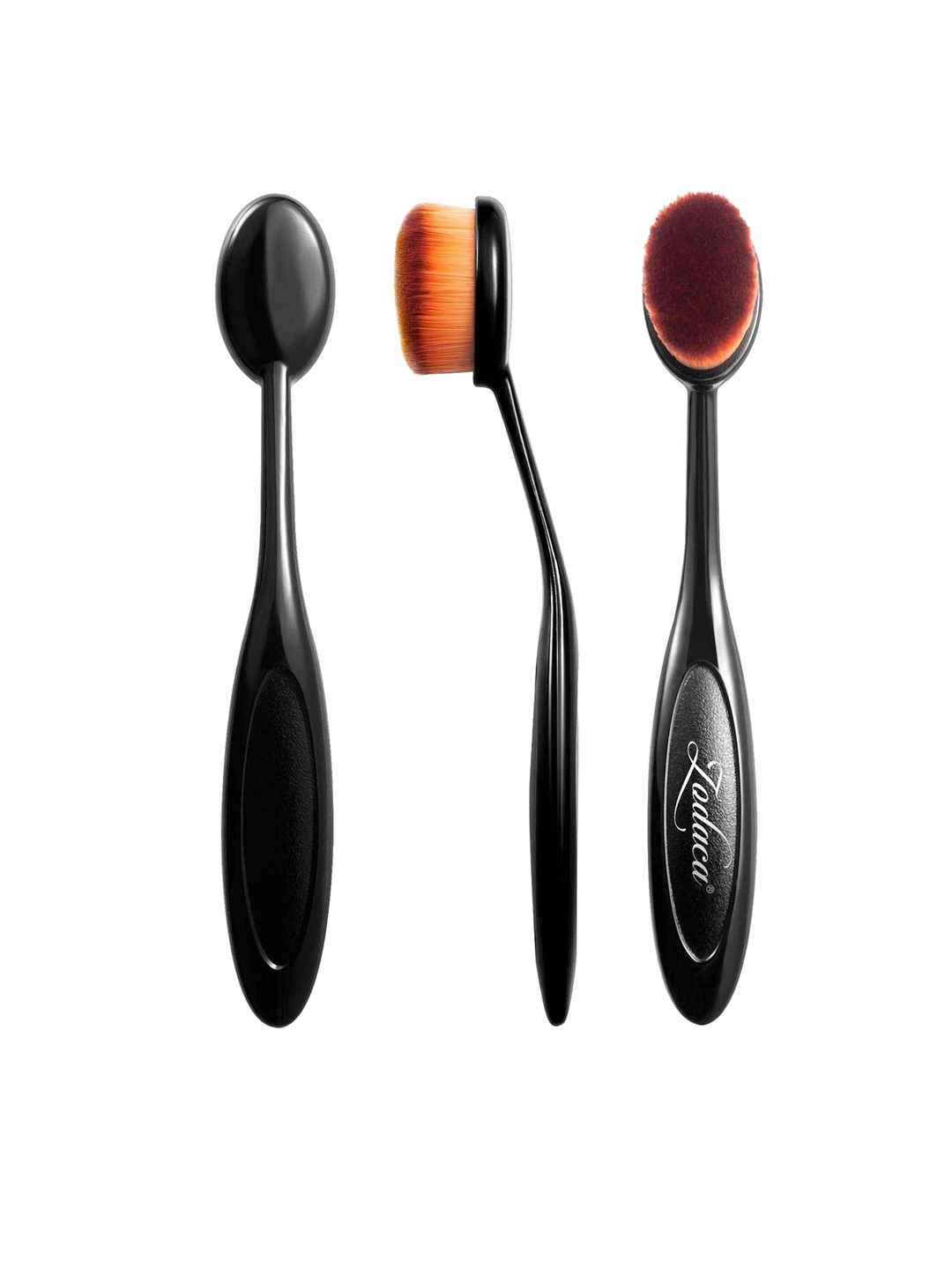 

Lenon Set Of 3 Oval Makeup Brushes - Black