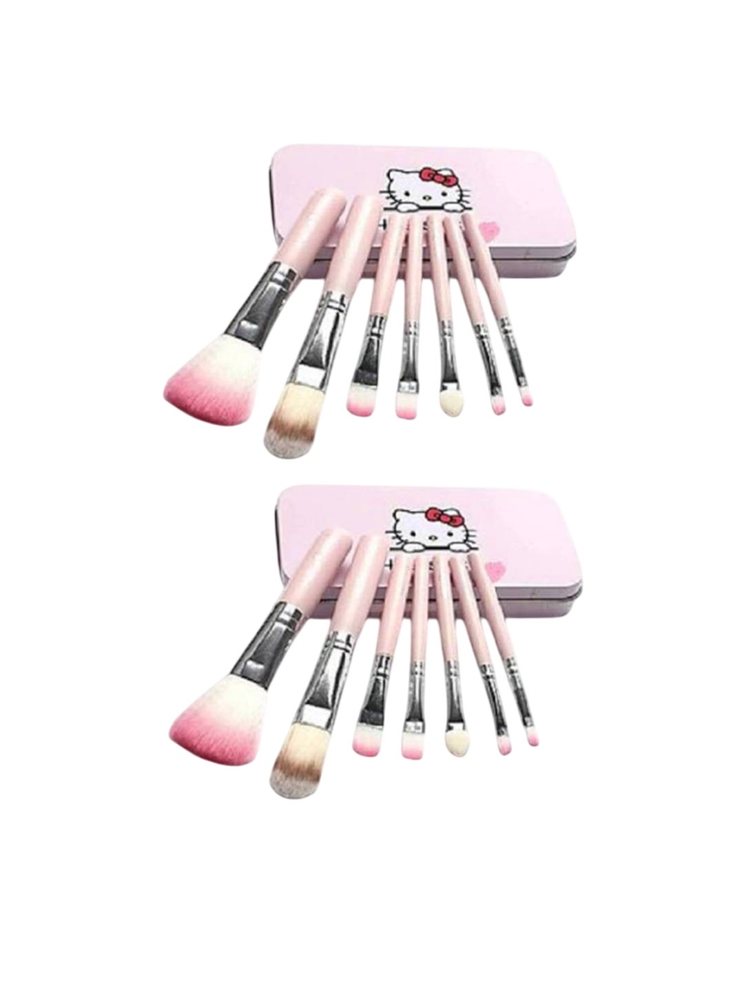 

Lenon Set Of 2 Soft Bristle Makeup Brushes - 7 Pcs Each - Pink