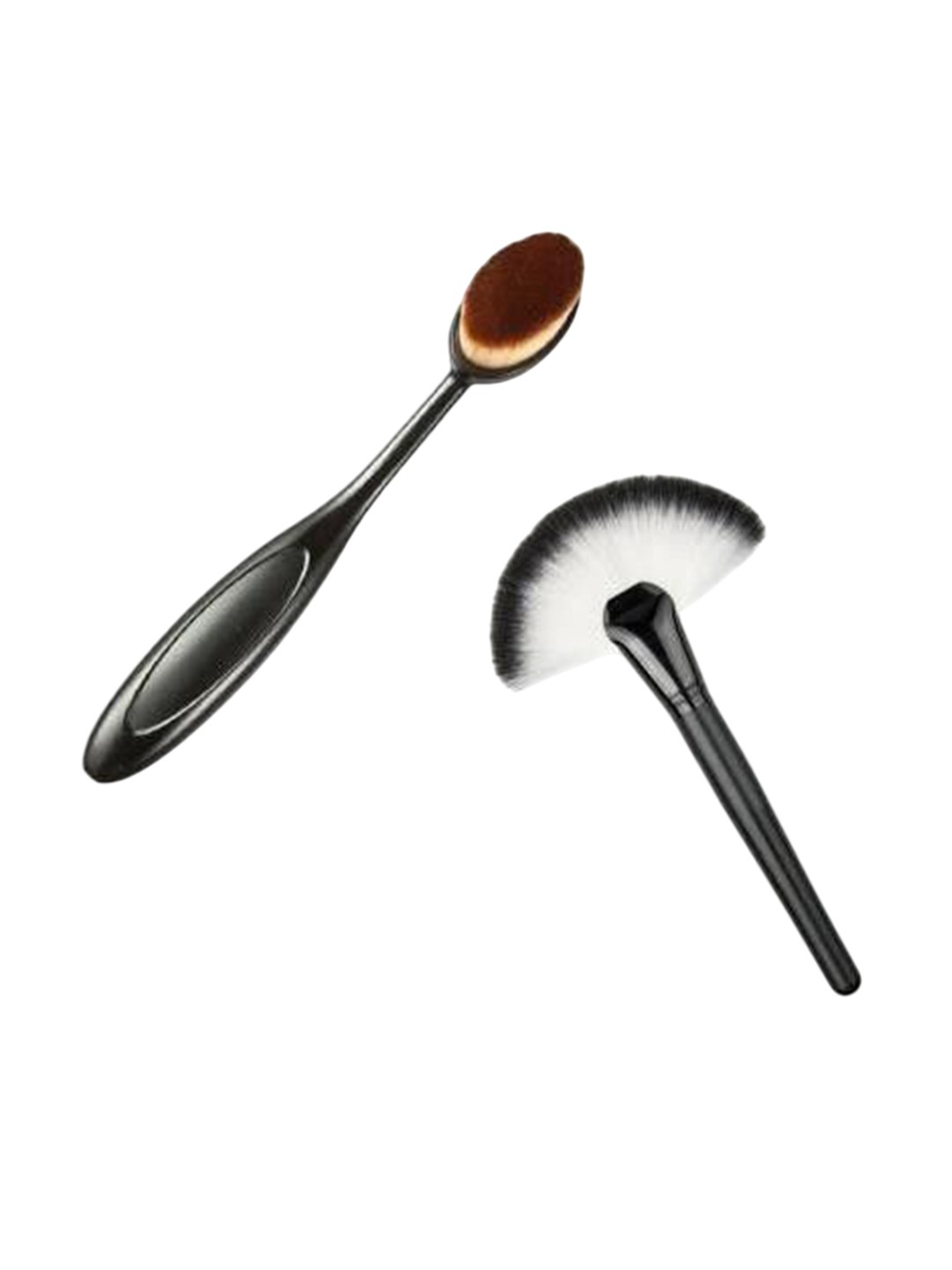 

Lenon Set Of 2 Foundation Brush With Fan Makeup Brush - Black