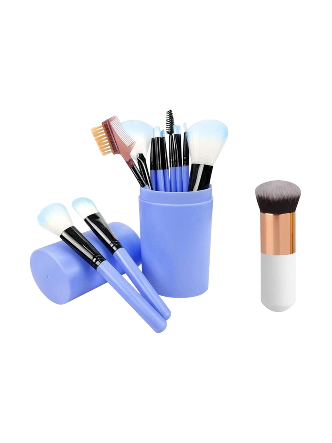 

Lenon Set Of 11 Makeup Brushes With Foundation Brush - Blue