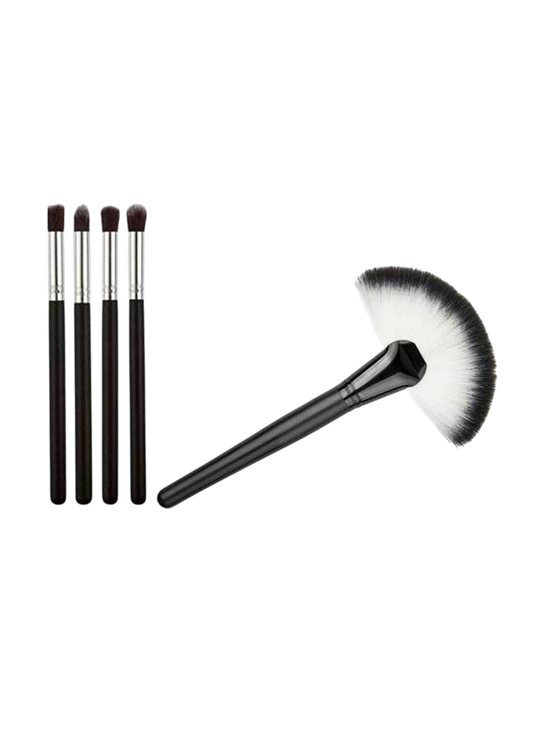 

Lenon Set Of 4 Eye Shadow Brush With Fan Makeup Brush - Black