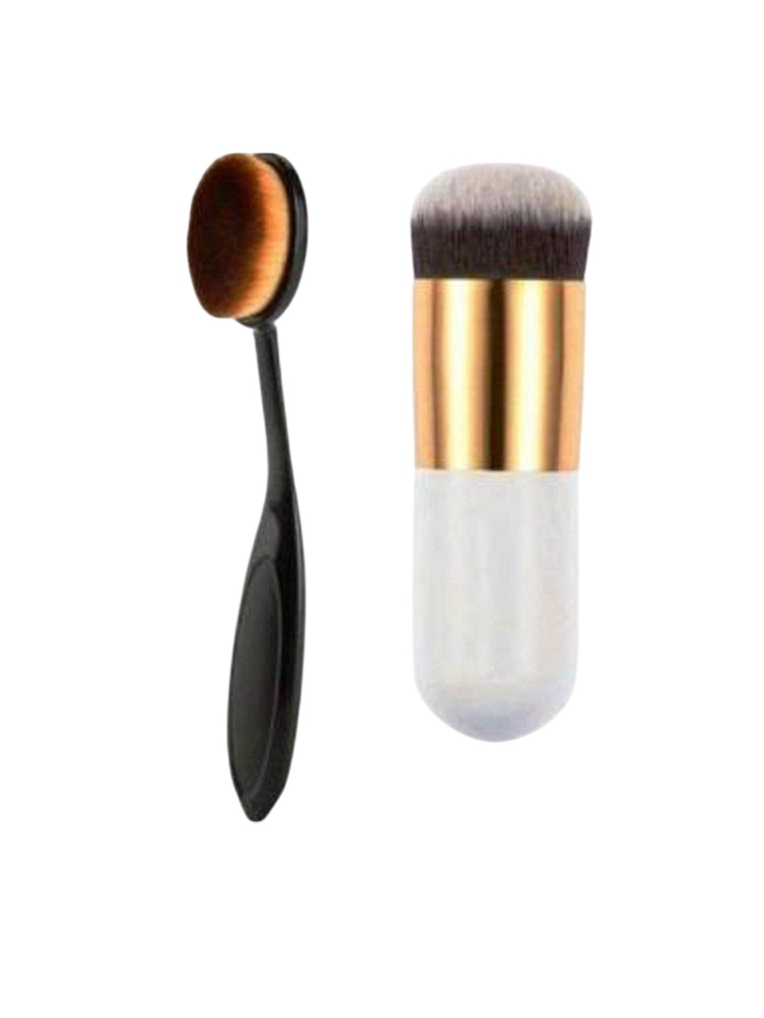 

Lenon Set Of 2 Oval & Bullet Foundation Brushes - Black & White