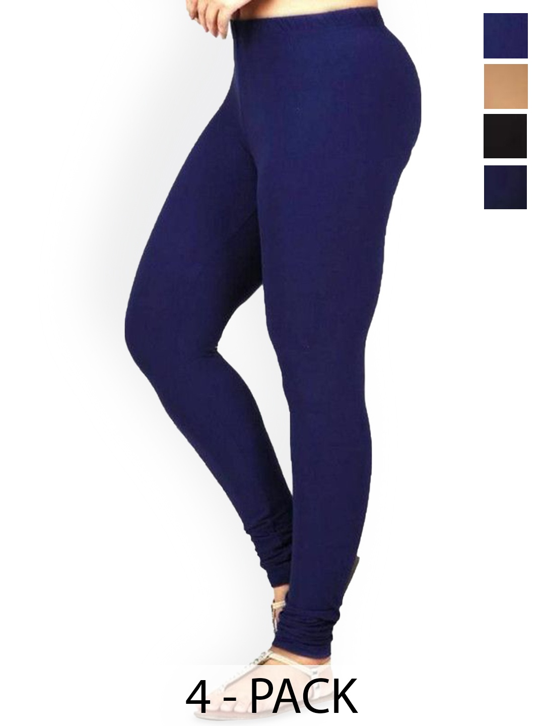 

PR PINK ROYAL Pack Of 3 Anti-Pilling Churidar Length Leggings, Brown