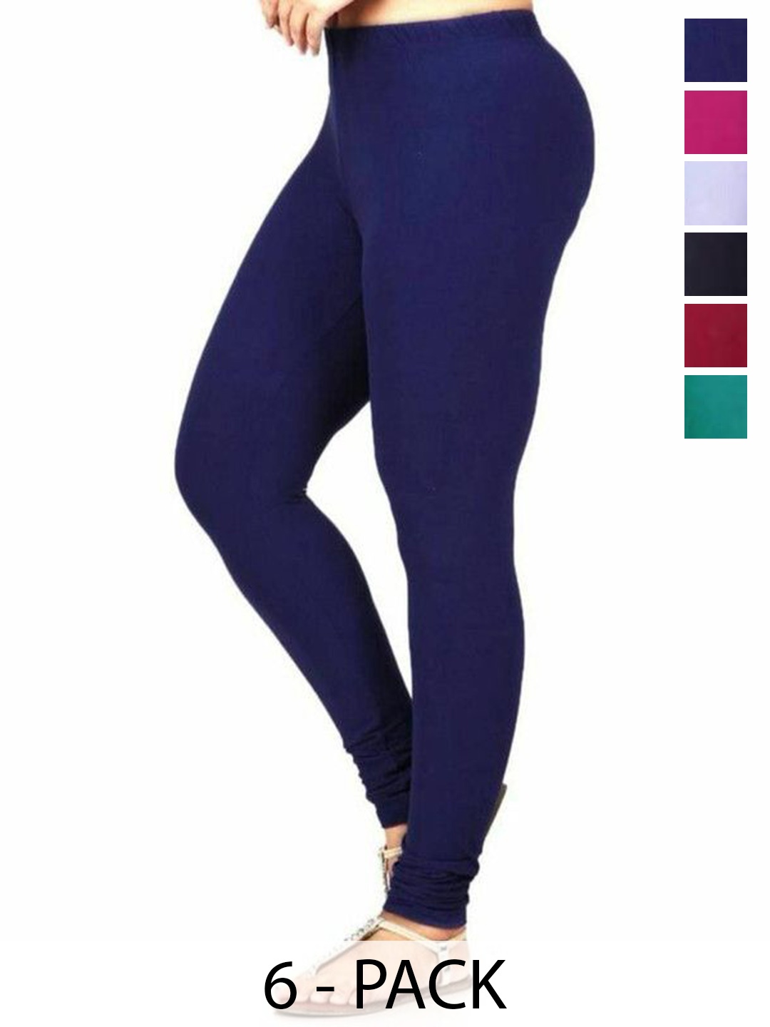 

PR PINK ROYAL Pack Of 5 Anti-Pilling Churidar Length Leggings