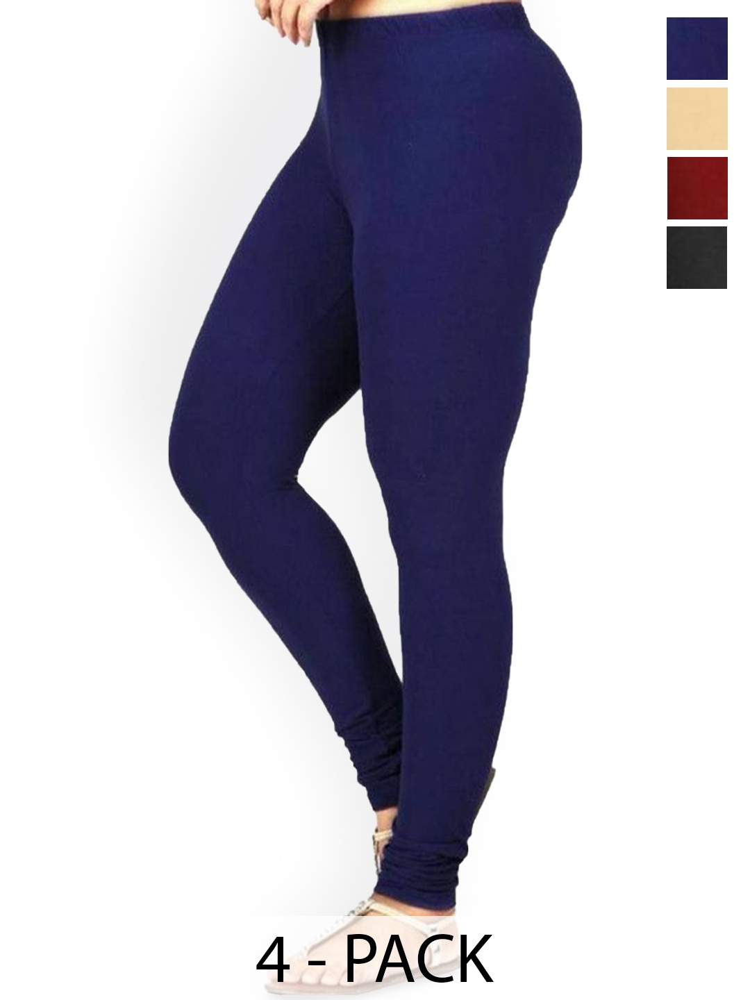 

PR PINK ROYAL Pack Of 3 Anti-Pilling Churidar Length Leggings, Beige
