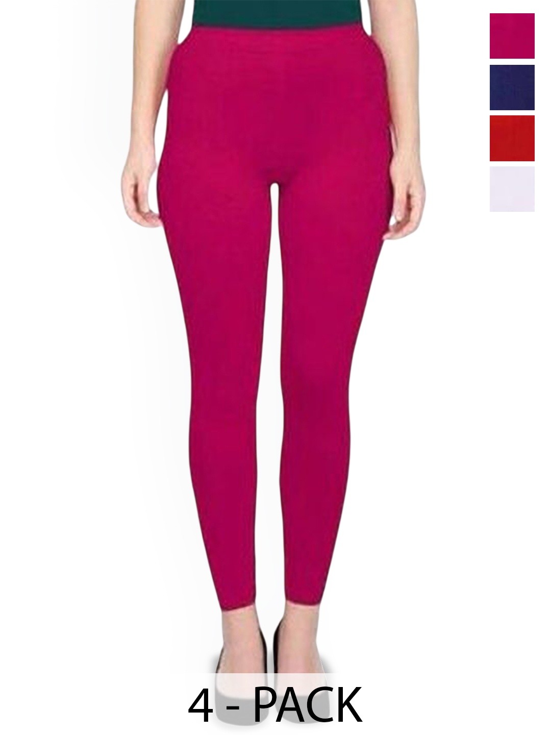 

PR PINK ROYAL Pack Of 3 Anti-Pilling Churidar Length Leggings, White