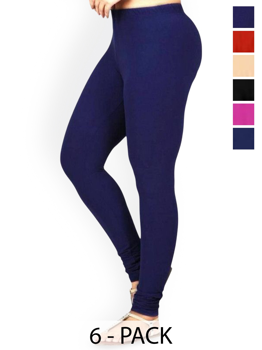 

PR PINK ROYAL Pack Of 5 Anti-Pilling Churidar Length Leggings, Beige