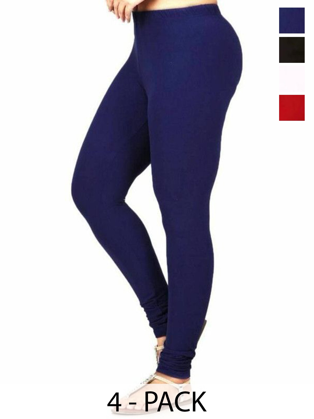 

PR PINK ROYAL Pack Of 3 Anti-Pilling Churidar Length Leggings, Red