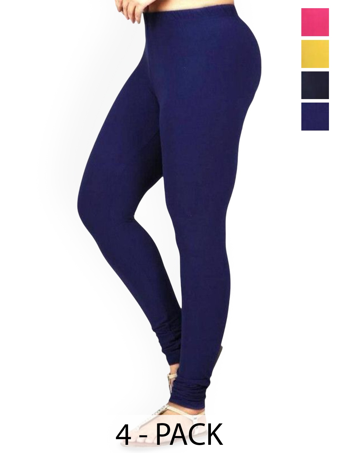 

PR PINK ROYAL Pack Of 3 Cotton Churidar Length Leggings