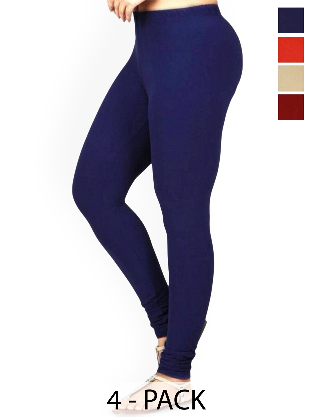 

PR PINK ROYAL Pack Of 4 Ankle-Length Leggings, Navy blue