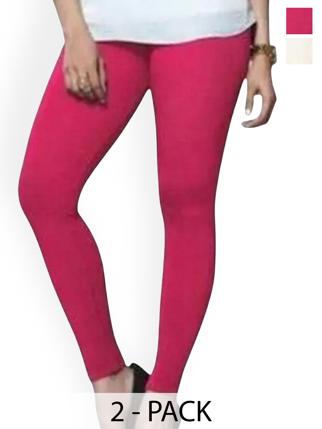 

PR PINK ROYAL Pack Of 2 Ankle-Length Leggings