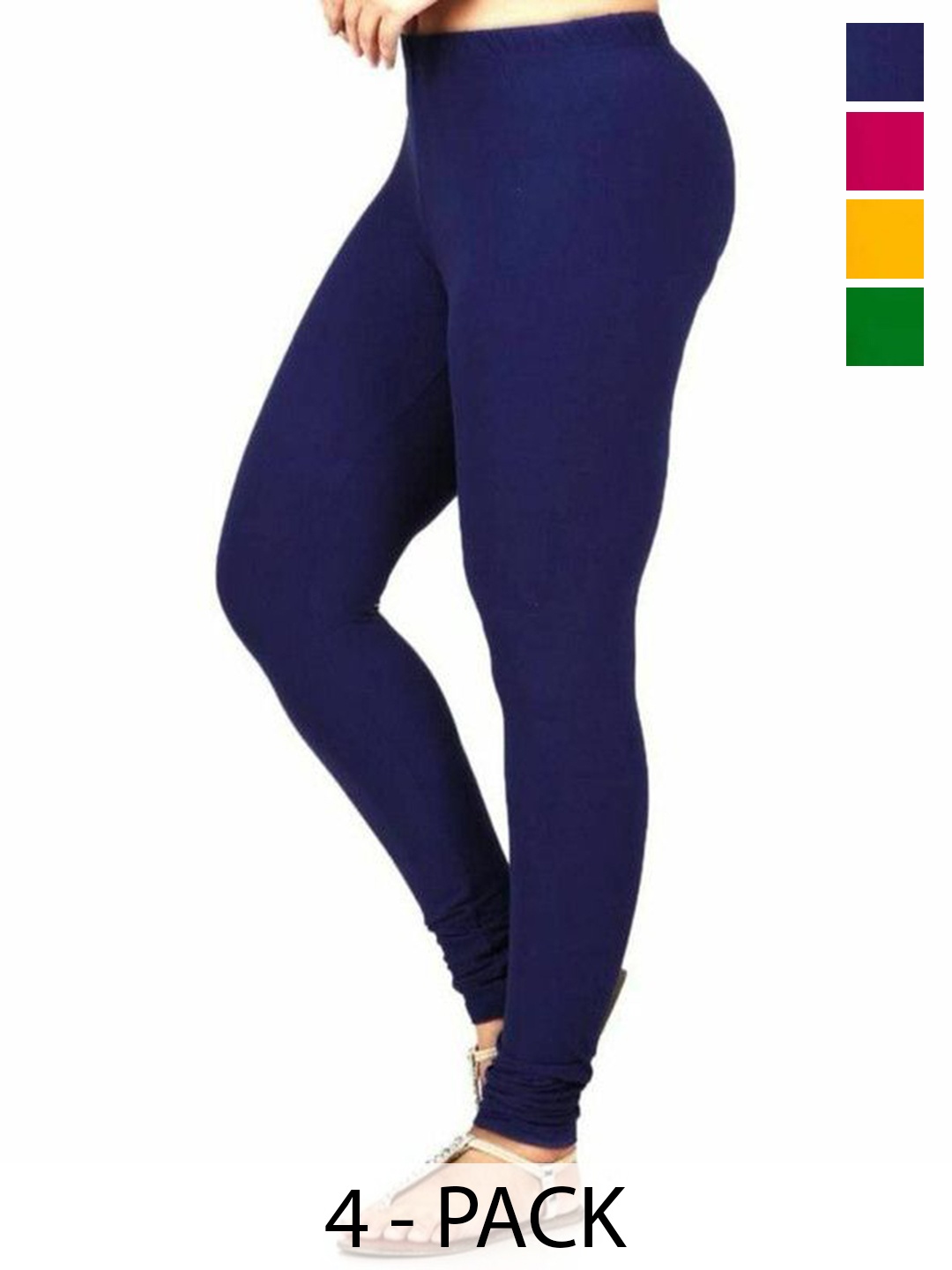 

PR PINK ROYAL Pack Of 3 Mid-Rise Churidar-LengthLeggings