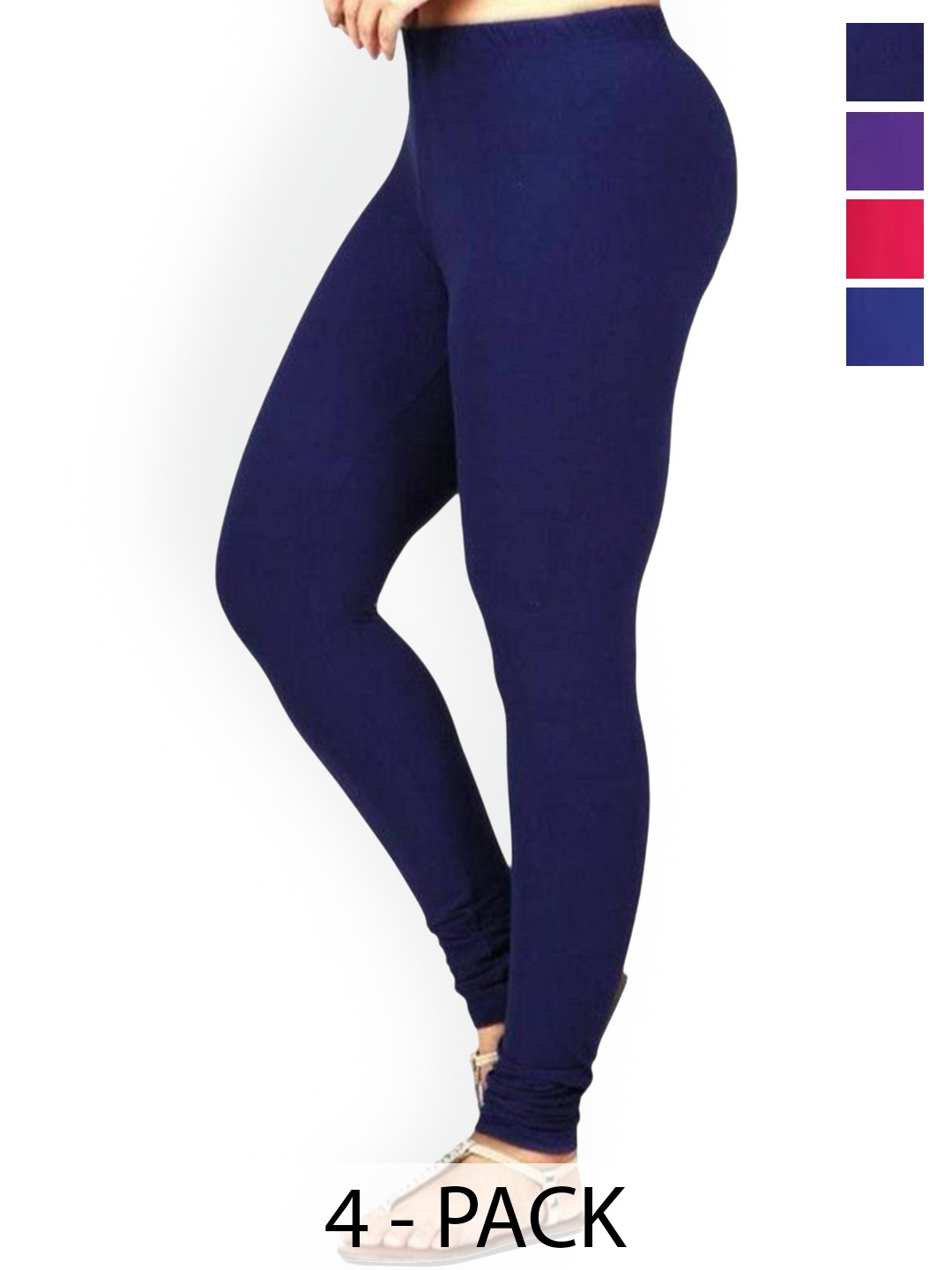 

PR PINK ROYAL Pack Of 3 Mid-Rise Churidar-Length Leggings