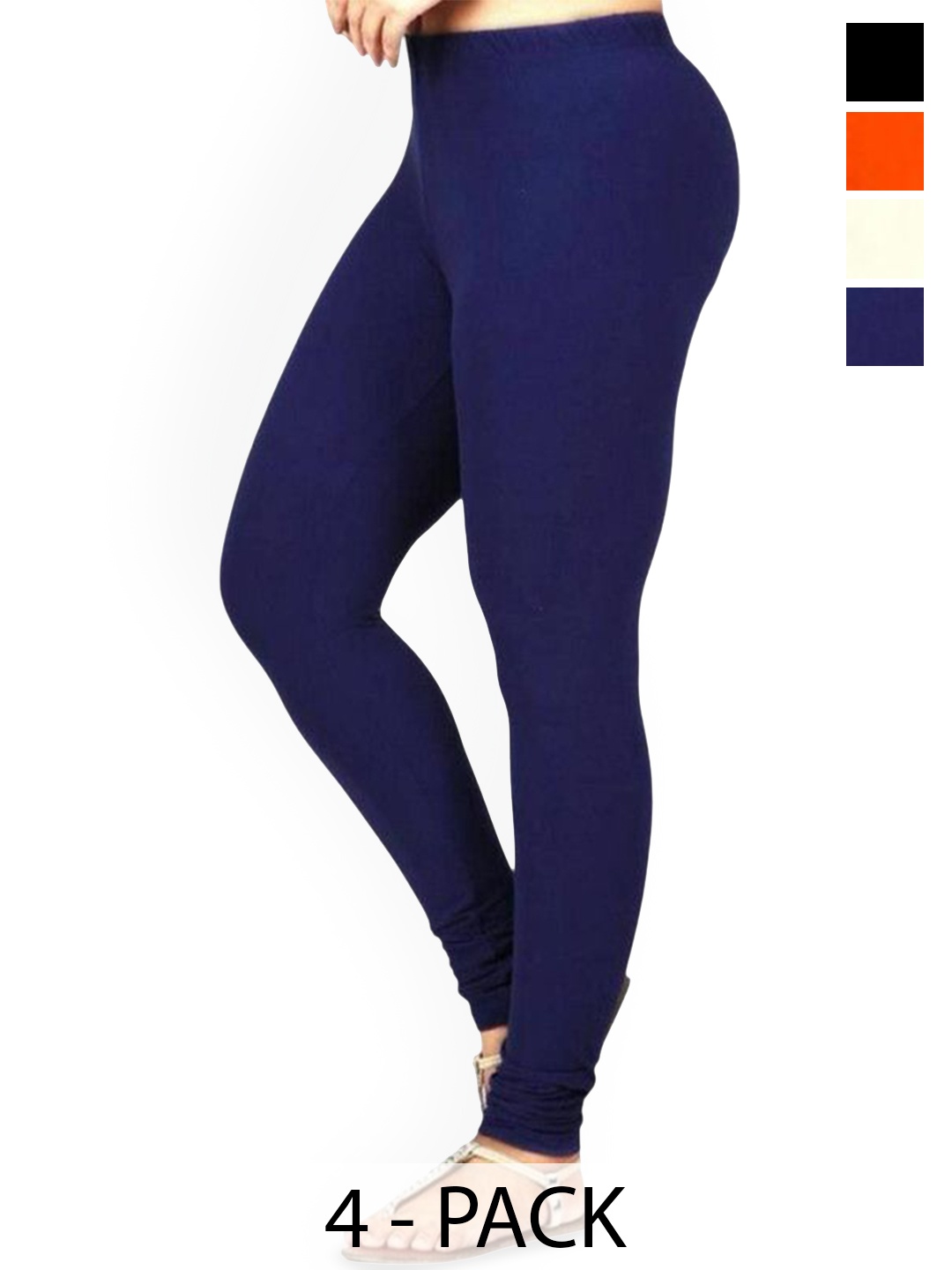 

PR PINK ROYAL Pack Of 3 Churidar Leggings, Black