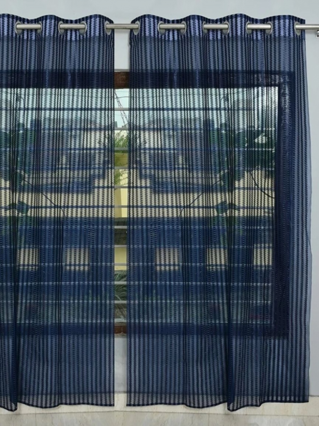 

GULISTAAN Blue Set of 2 Sheer Long Door