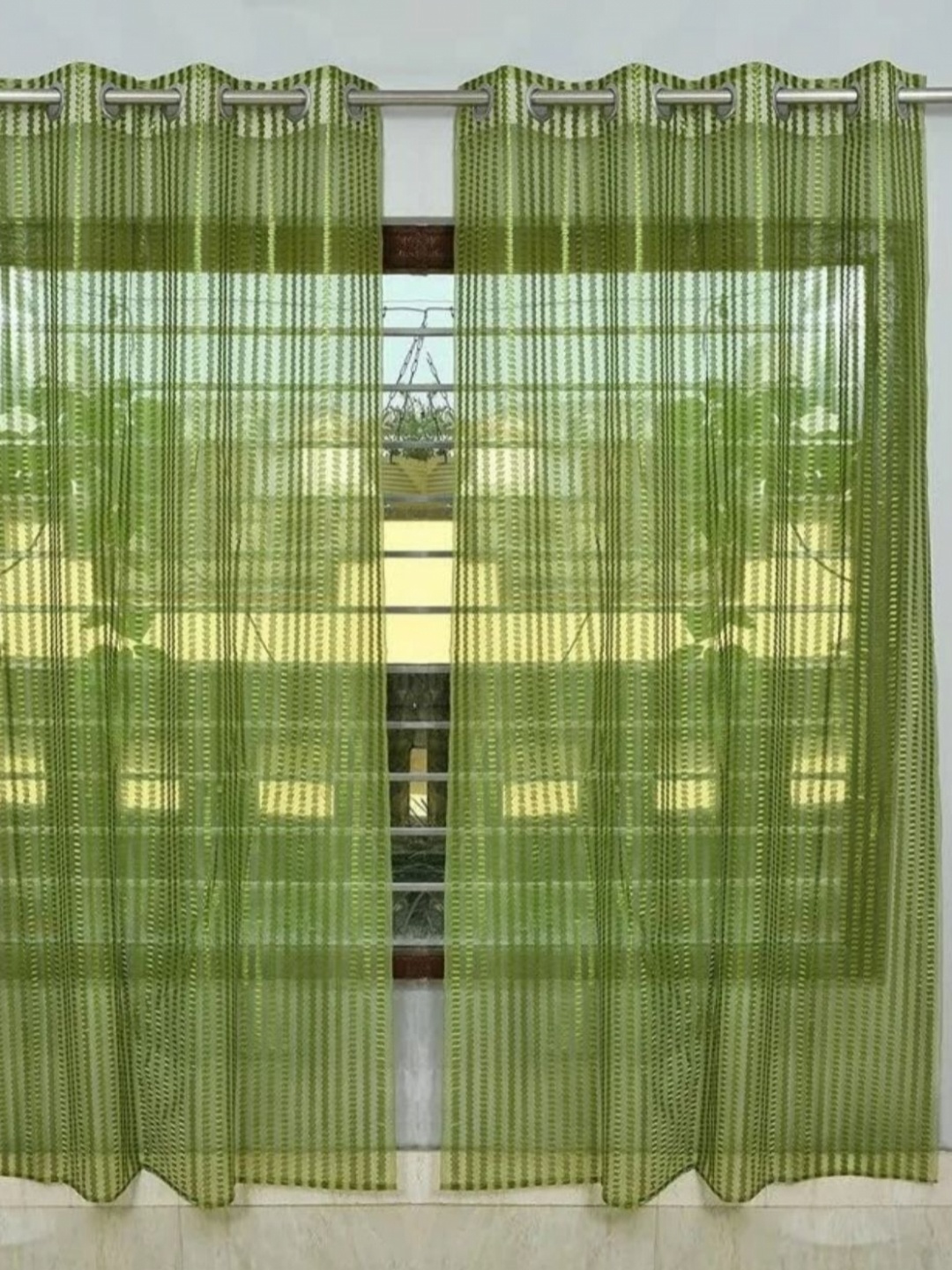 

GULISTAAN Green Set of 2 Sheer Window