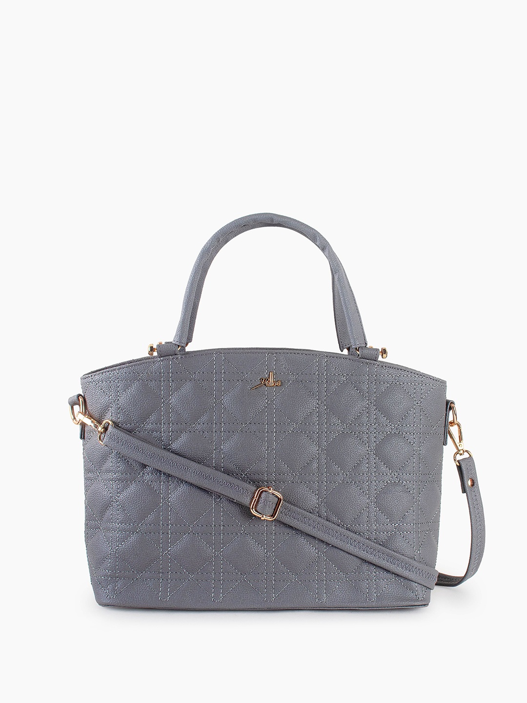 

yelloe Textured Shoulder Bag with Quilted, Grey