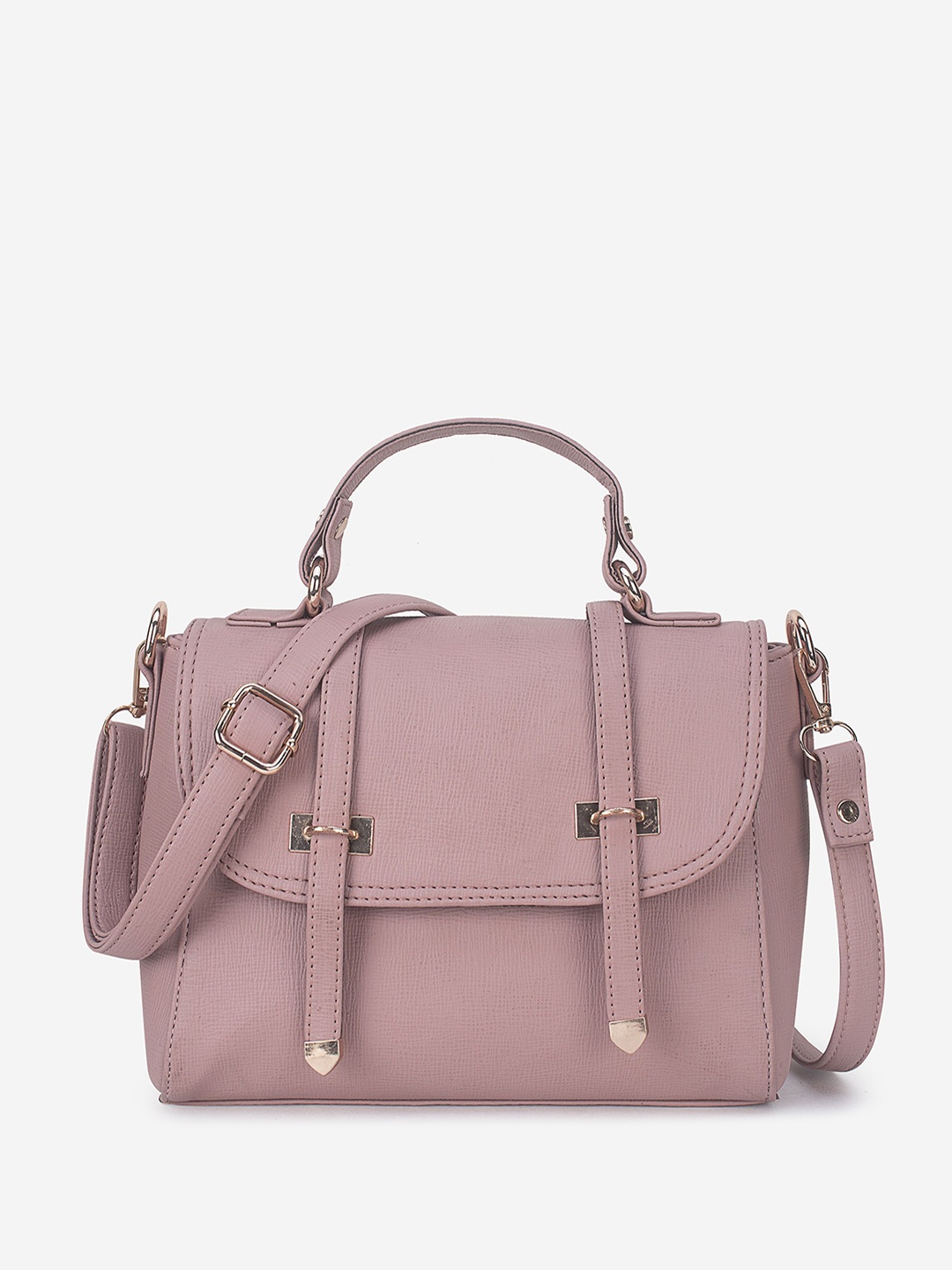 

yelloe Textured Satchel, Pink