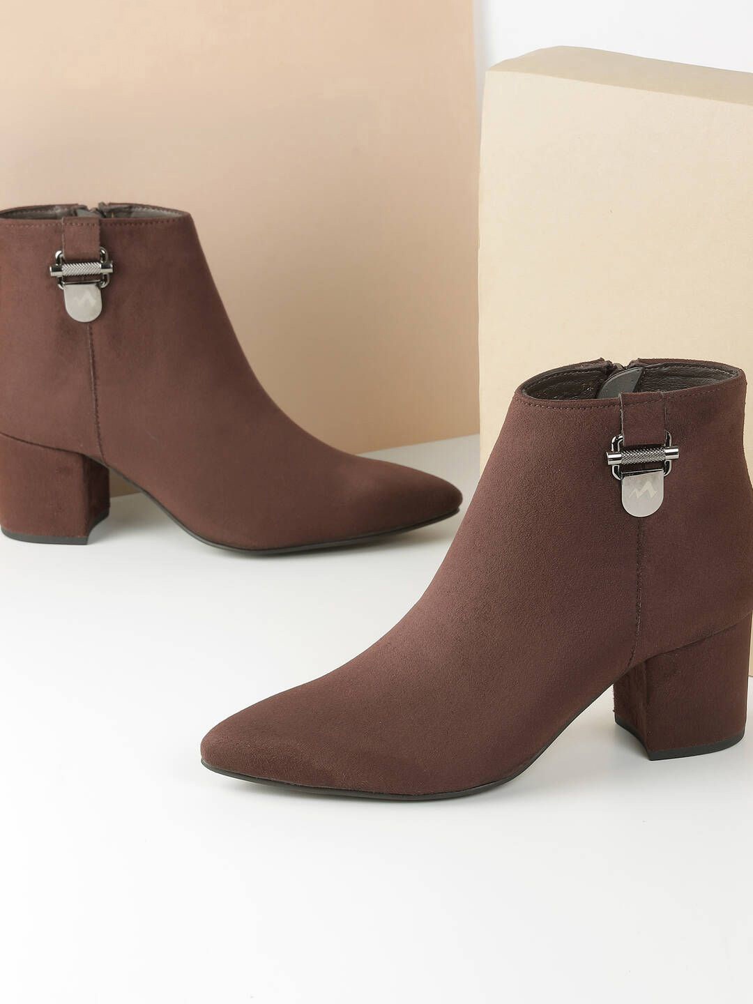 

Metro Block-Heeled Mid-Top Boots, Brown