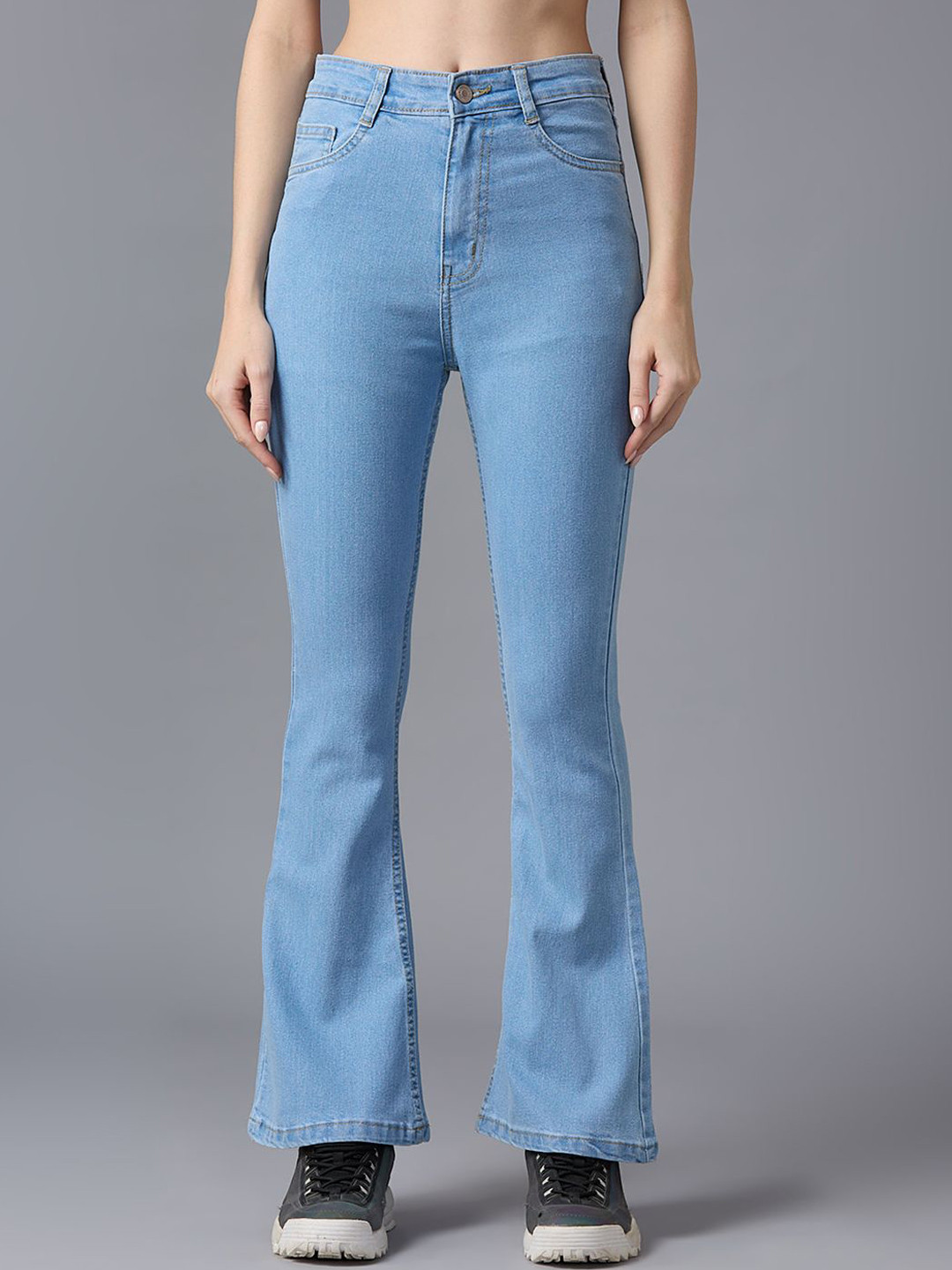 

The Roadster Lifestyle Co. Women Bootcut High-Rise Stretchable Jeans, Blue