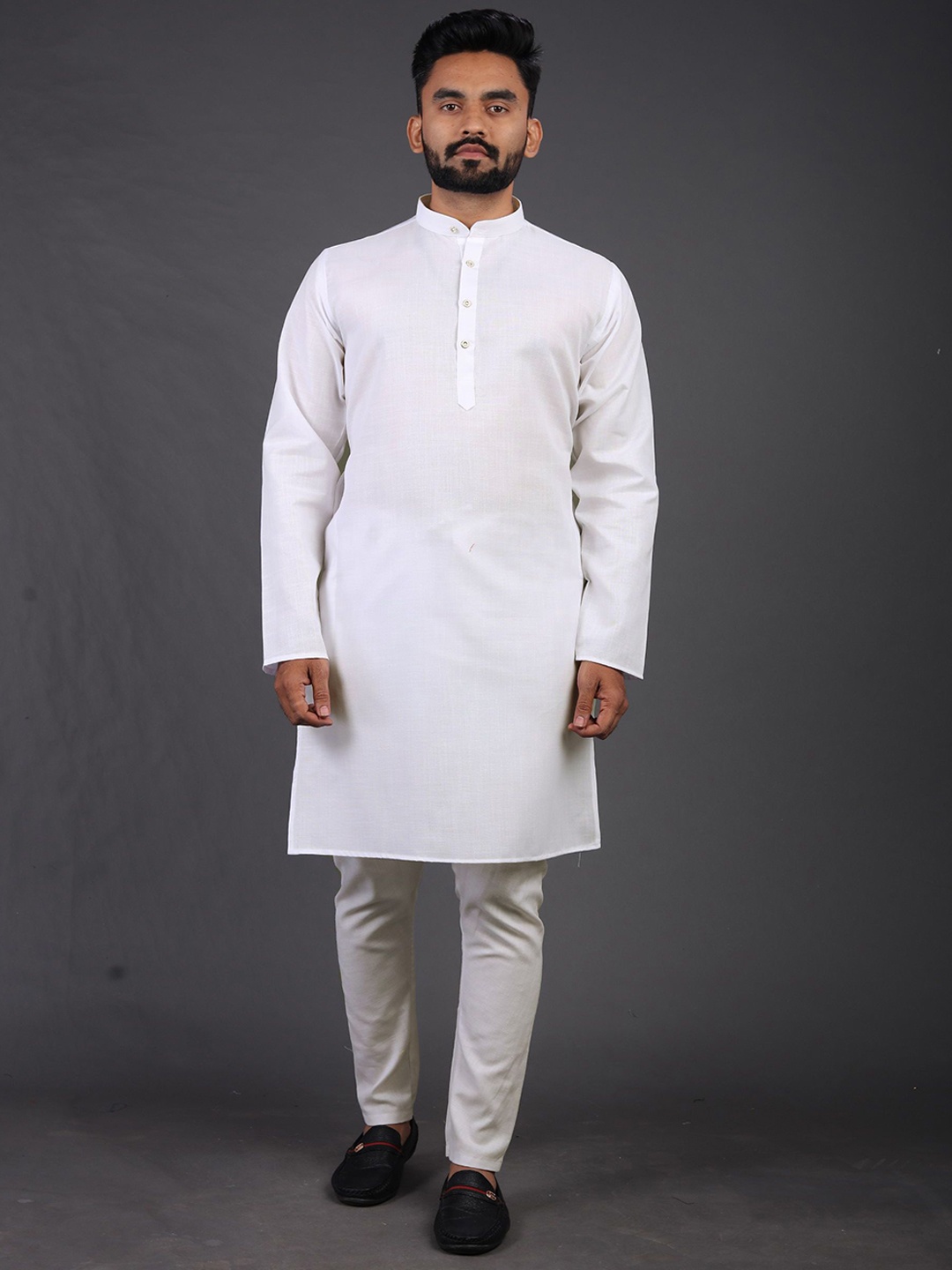 

BAESD Mandarin Collar Straight Kurta, White