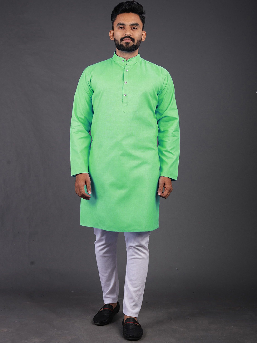 

BAESD Mandarin Collar Straight Kurta, Green