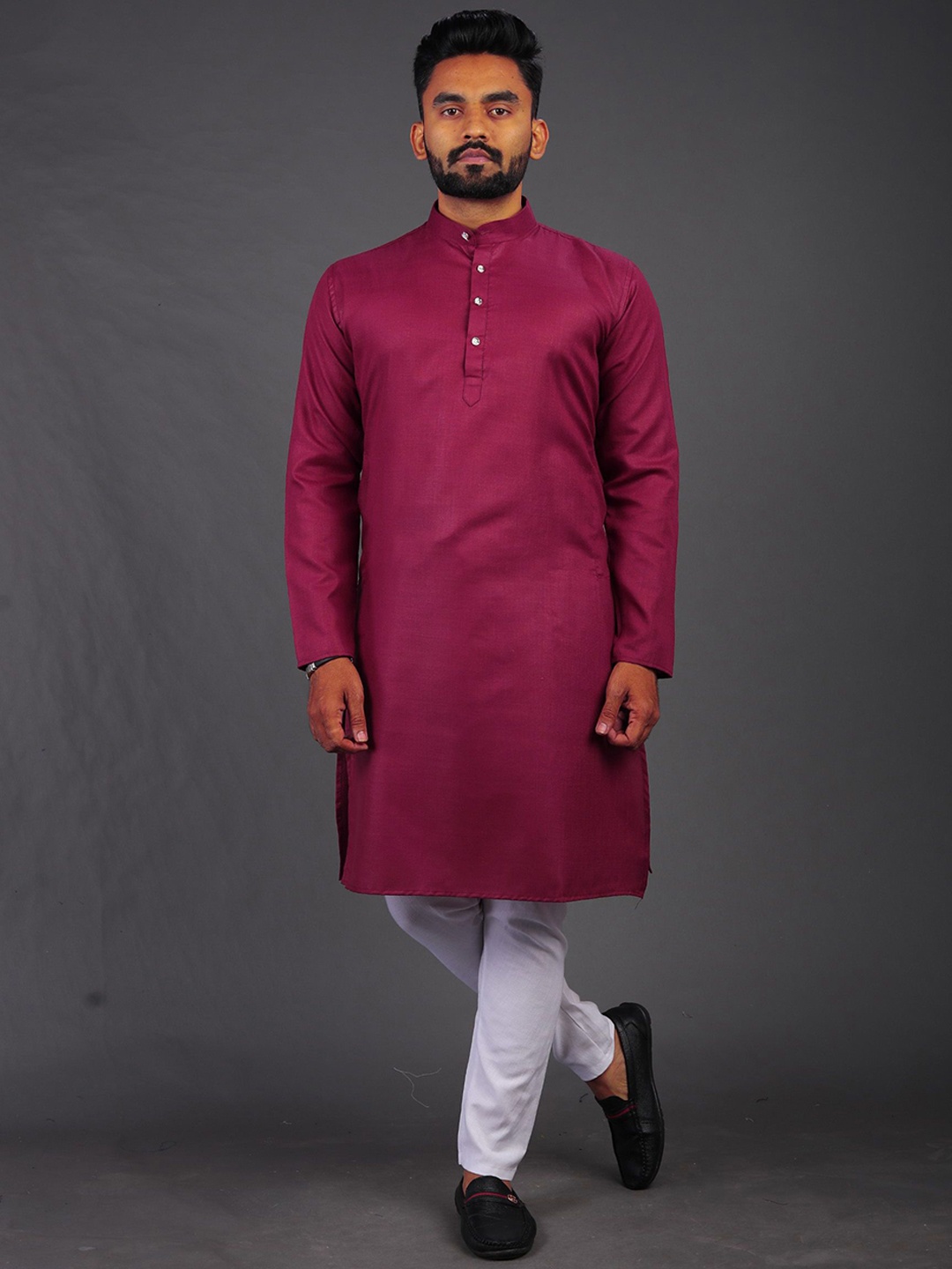 

BAESD Mandarin Collar Straight Kurta, Maroon