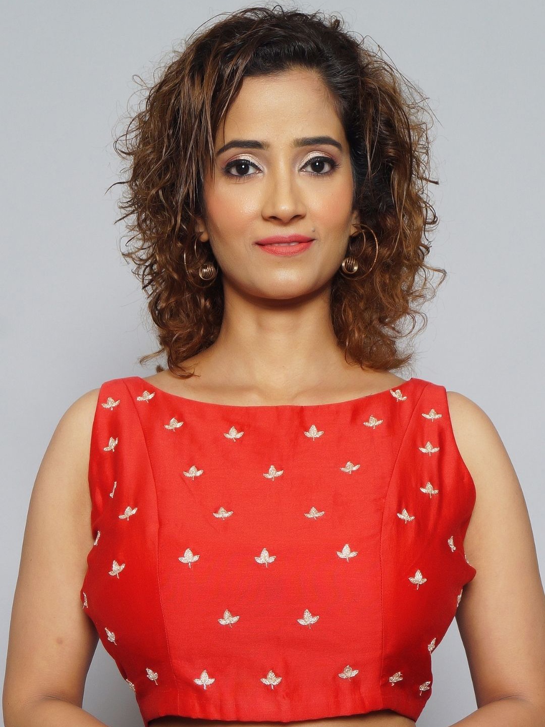 

PALASH Embroidered Saree Blouse, Red