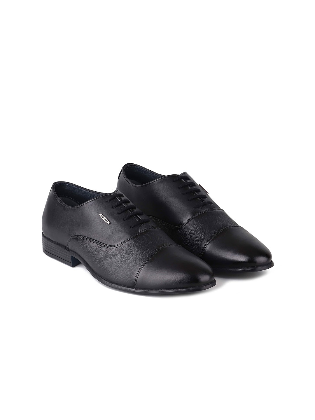 Red Chief Men Round Toe Formal Oxford Shoes, Black