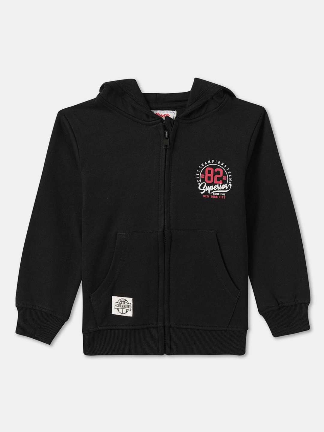 

R&B Boys Typography Printed Cotton Sweatshirt, Black