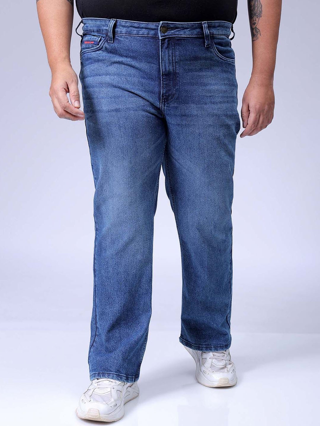 

HARDSODA Men Bootcut Heavy Fade Stretchable Jeans, Blue