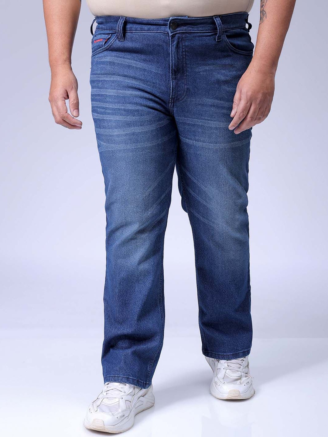 

HARDSODA Men Plus Size Light Fade Stretchable Jeans, Blue