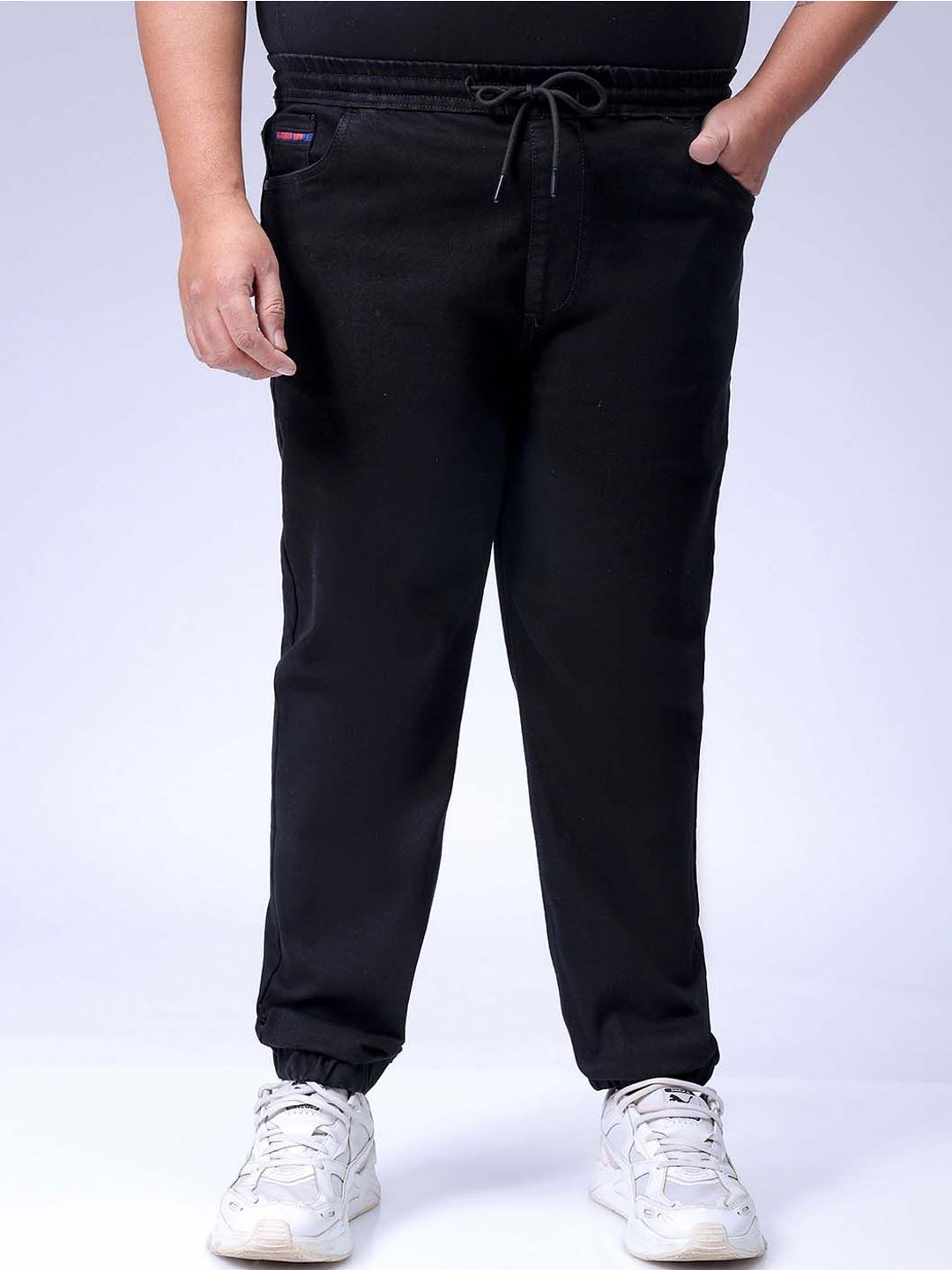 

HARDSODA Men Plus Size Mid-Rise Slim Fit Stretchable Jeans, Black