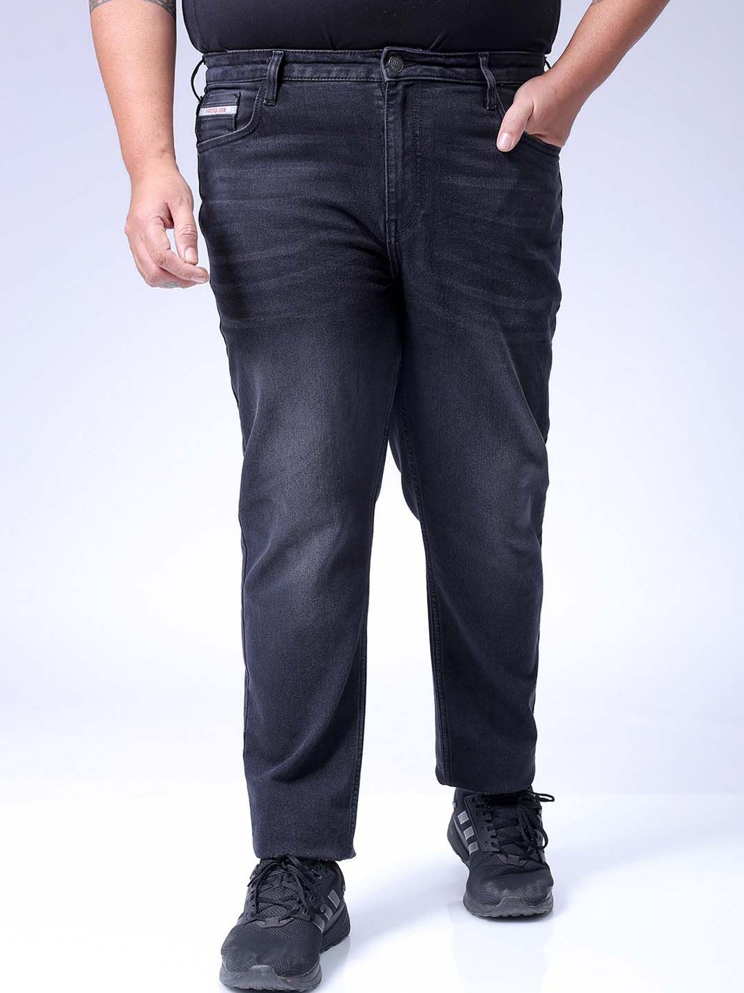 

HARDSODA Men Plus Size Light Fade Stretchable Jeans, Grey